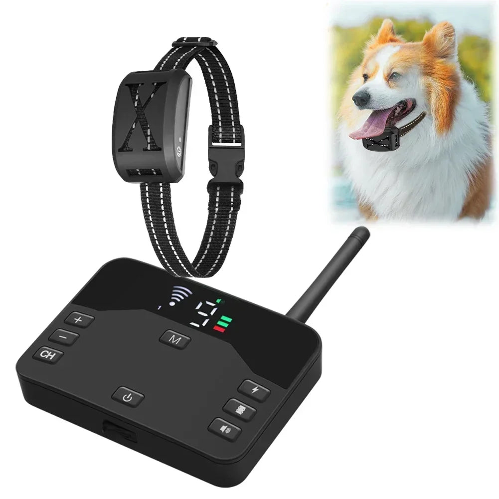 Wireless Pet Containment System & Training Collar | Adjustable Vibration & Static Shock | Safe, Rechargeable, Waterproof