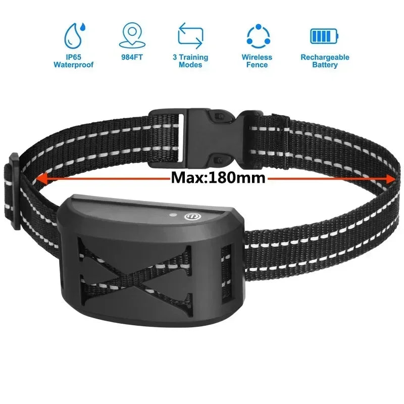 Wireless Pet Containment System & Training Collar | Adjustable Vibration & Static Shock | Safe, Rechargeable, Waterproof